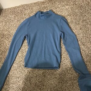 American Eagle Outfitters Blue Cowl Turtleneck Sweater